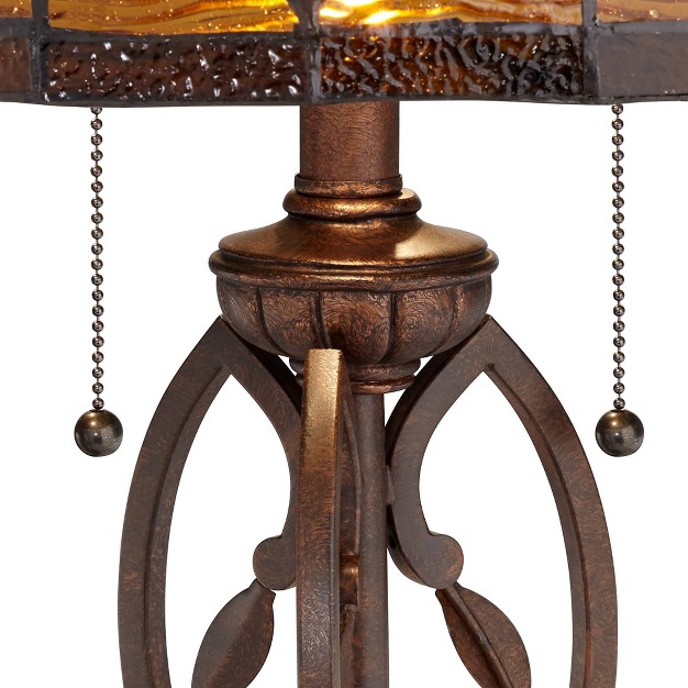 High Bronze Leaf And Vine Glass Shade For Living Room Family Bedroom Bedside Nightstand