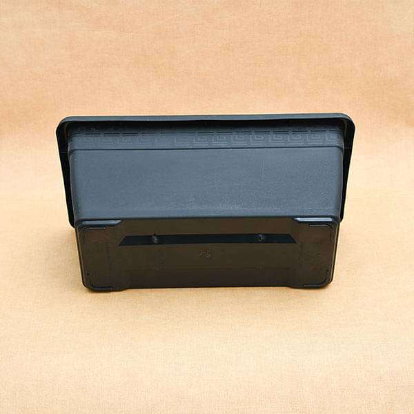 17.7 inch (45 cm) Small Window Rectangle Plastic Pot (Black) (set of 3)