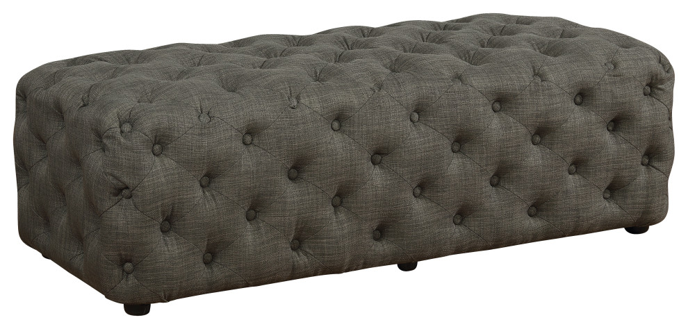 Parisa 53 quotTufted Rectangular Ottoman   Transitional   Footstools And Ottomans   by Best Master Furniture  Houzz