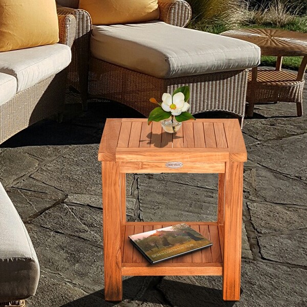 Chic Teak Rustic Teak Wood Tundra Side Table