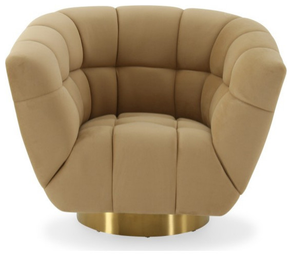 Arabella  Glam Mustard and Gold Fabric Chair   Contemporary   Armchairs And Accent Chairs   by V.S.D Furniture  Houzz