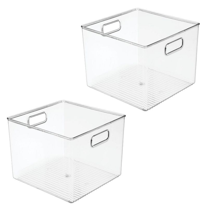 mDesign 10 x 10 x 7.75 Plastic Kitchen Pantry Storage Organizer Container Bin - 2 Pack