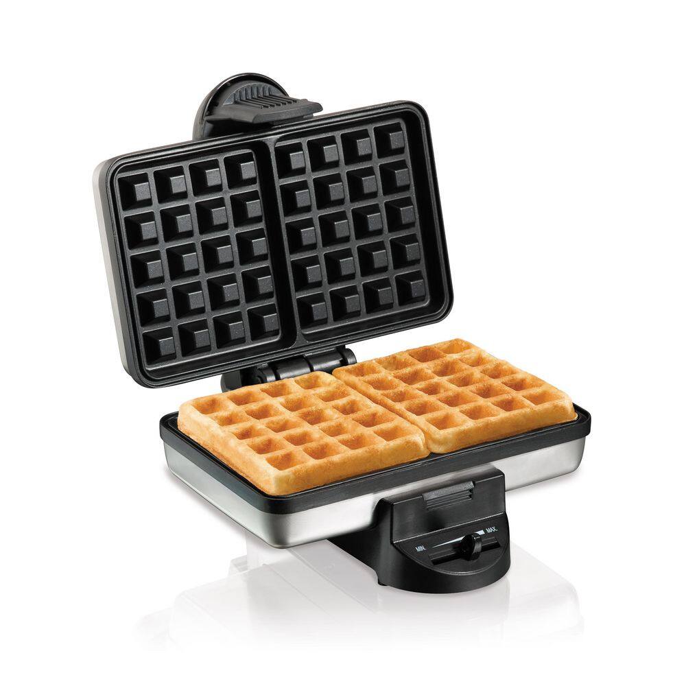 Hamilton Beach 650 W Single Waffle Stainless Steel Belgian Waffle Maker 26009