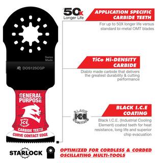 DIABLO 1-14 in. Starlock Carbide Oscillating Blades for General Purpose Cuts DOS125CGP