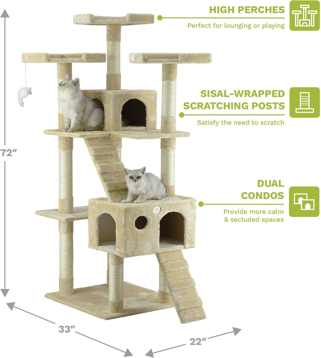 Go Pet Club 72-in Faux Fur Cat Tree and Condo