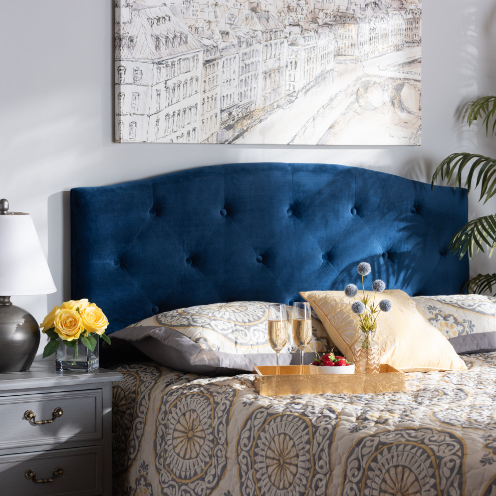 Carter Modern Velvet Fabric Upholstered Headboard   Transitional   Headboards   by Baxton Studio  Houzz