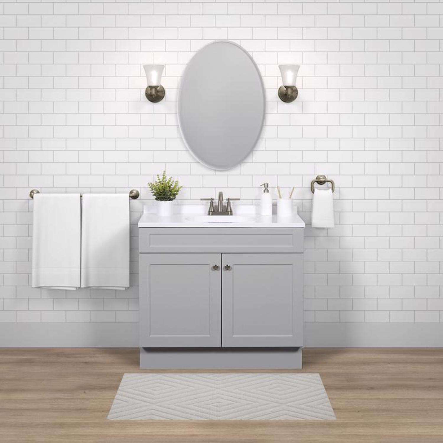 Zenna Home Zenna Home Single Gray Bathroom Vanity 36 in. W X 18 in. D X 35 in. H