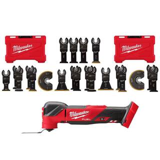 MW M18 FUEL 18V Lithium-Ion Cordless Brushless Oscillating Multi-Tool (Tool-Only) WMulti-Tool Blade Kit (21-Piece) 2836-20-49-10-9113-49-10-9212-49-25-1103