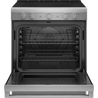 Haier 5.7 cu. ft. Smart Slide in Electric Range with Self Cleaning Convection Oven in Stainless Steel QSS740RNSS