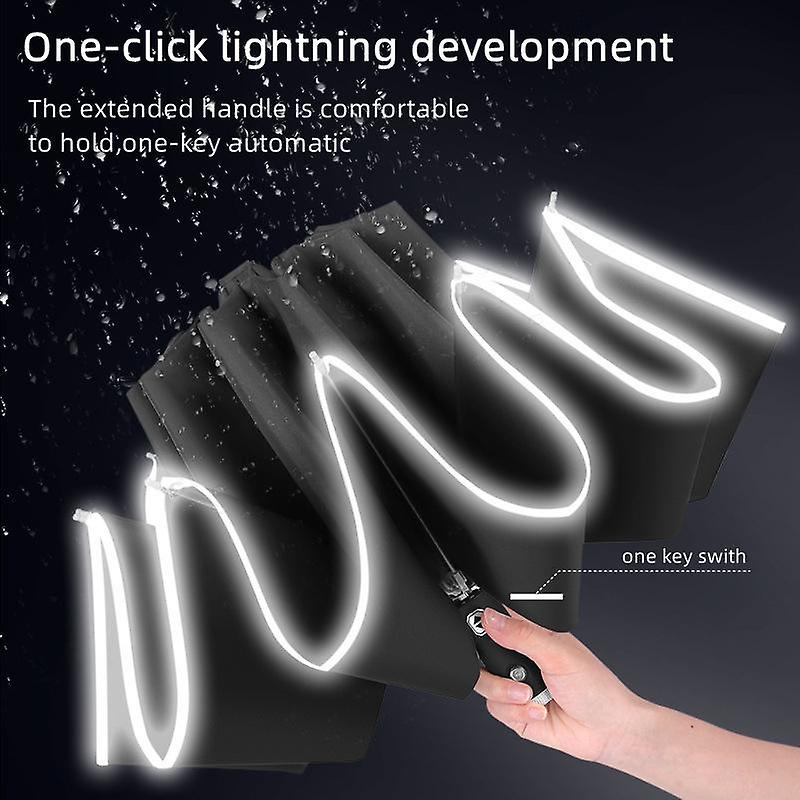 Automatic Umbrella With Reflective Reverse Led Light 10 Ribs 3-folding For Ds Spirit Ds3 Ds4 Ds4s Ds5 5ls Ds6 Ds7 Wild Rubis