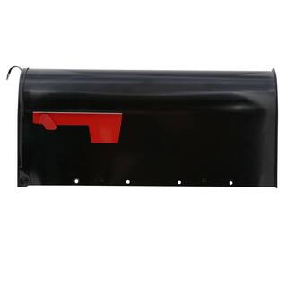 Architectural Mailboxes Elite Black Medium Steel Post Mount Mailbox E1100BAM