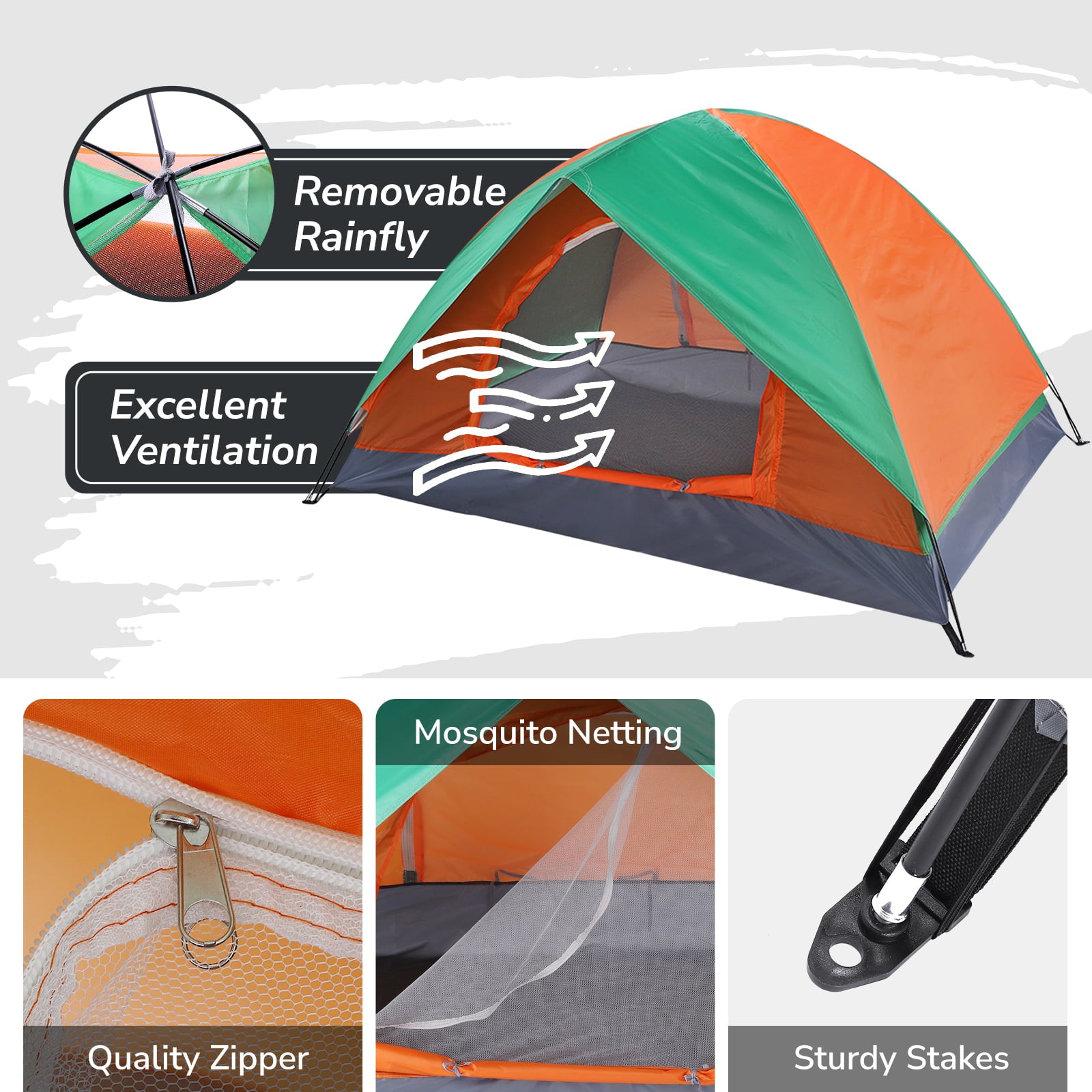 UBesGoo 2 Persons Camping Tent Automatic Pop up Tent Shelter Outdoor Multi-Color