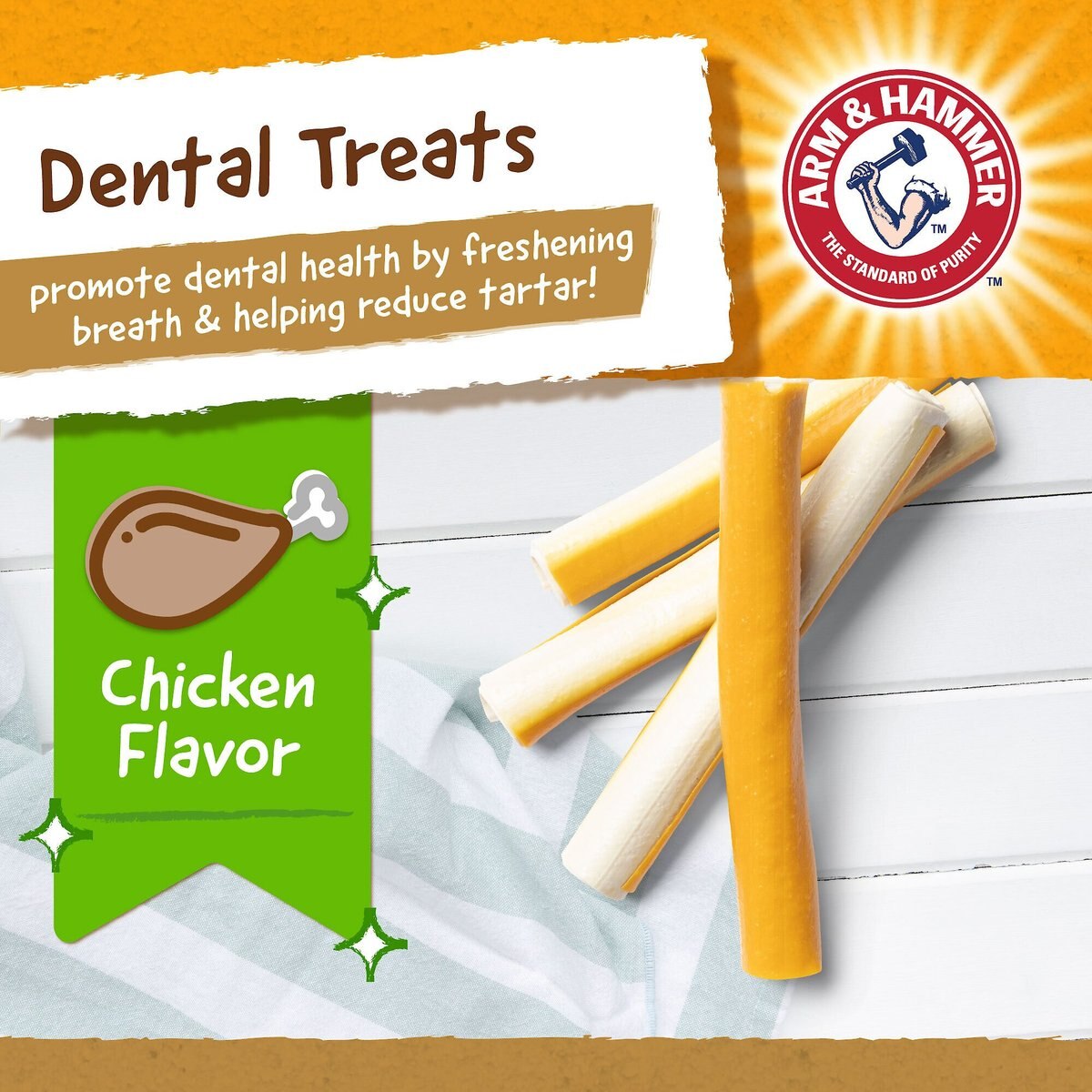 Arm and Hammer Faux-Hide Twists Original Chicken Flavor Dog Dental Chews