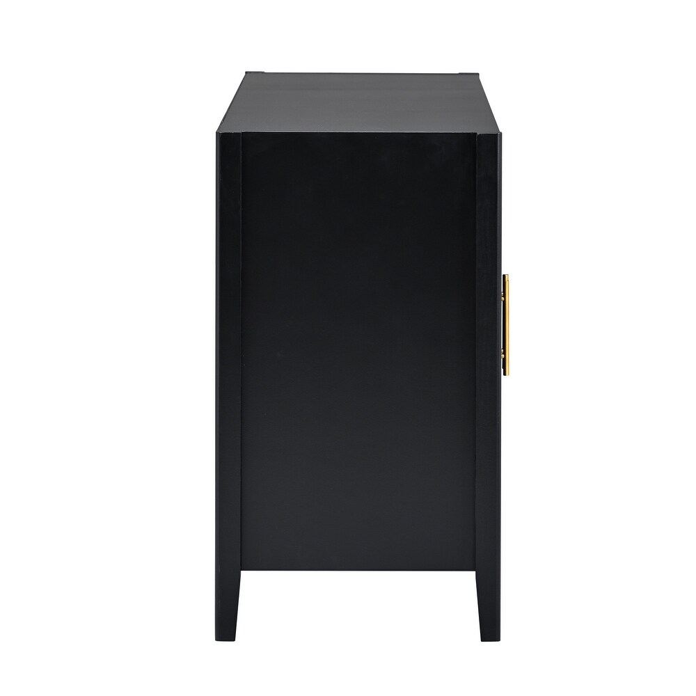 Hallway Storage Cabinet Rectangular Entryway Console Tables  Black