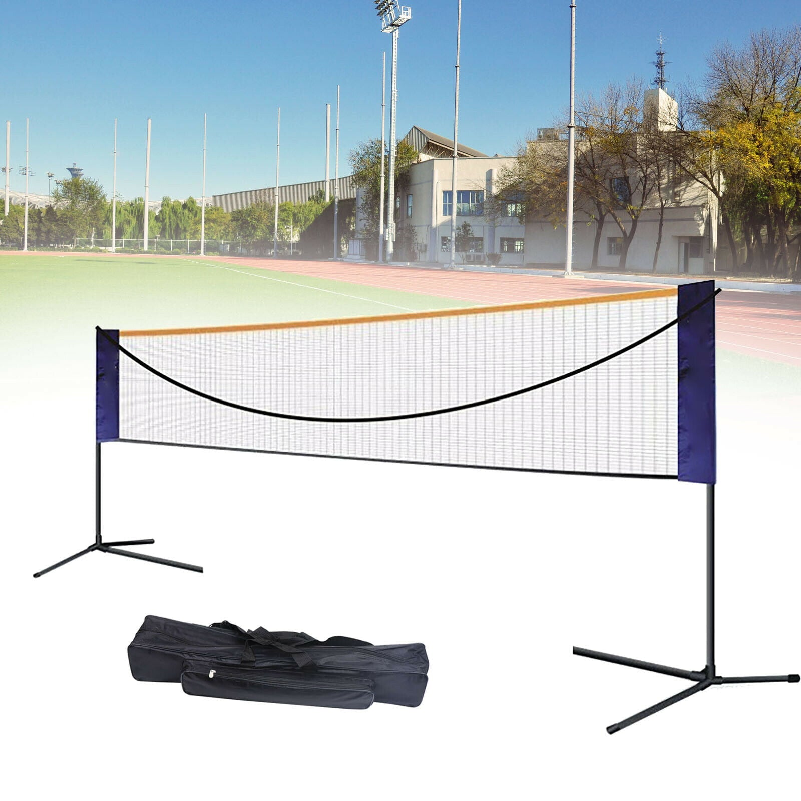 OUKANING Portable 20ft Badminton Net Set Tennis Volleyball Net Adjustable Height & Width