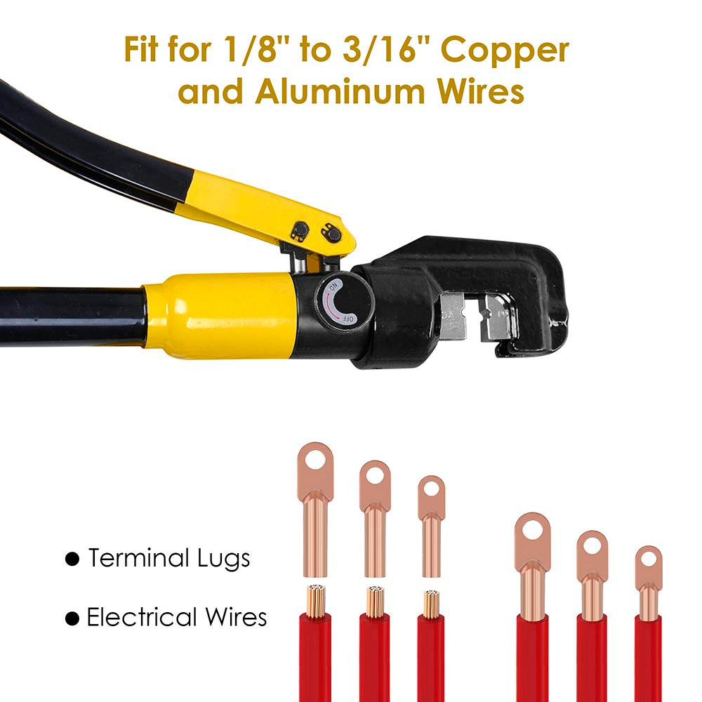 Yescom Hydraulic Cable Terminal Wire Crimping Tool 10-Ton 9pcs