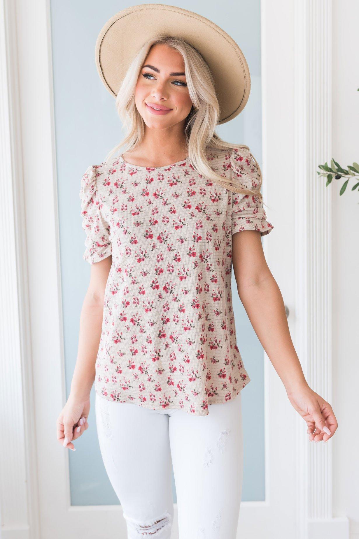 Darling Smile Ruche Sleeve Top