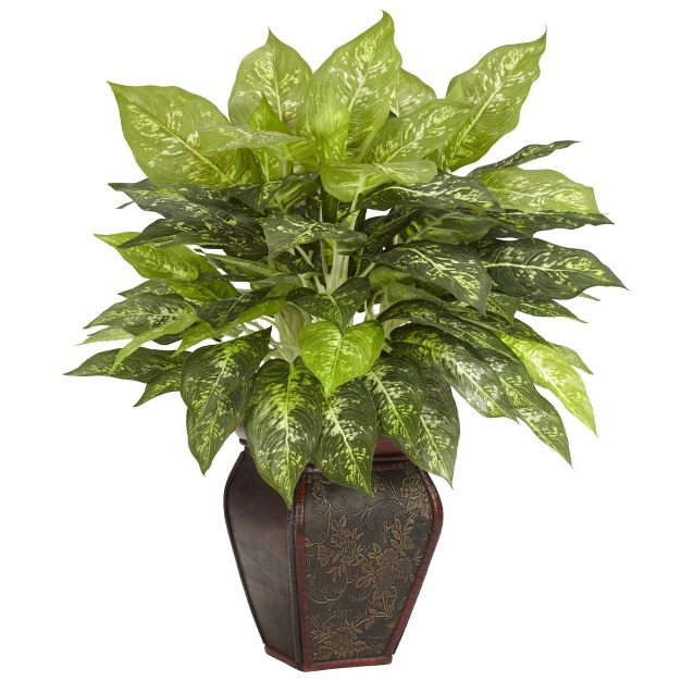 Nearly Natural 23 in Dieffenbachia W decorative Vase Silk Plant