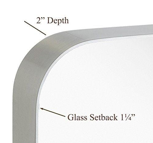 Contemporary Brushed Metal Wall Mirror (16