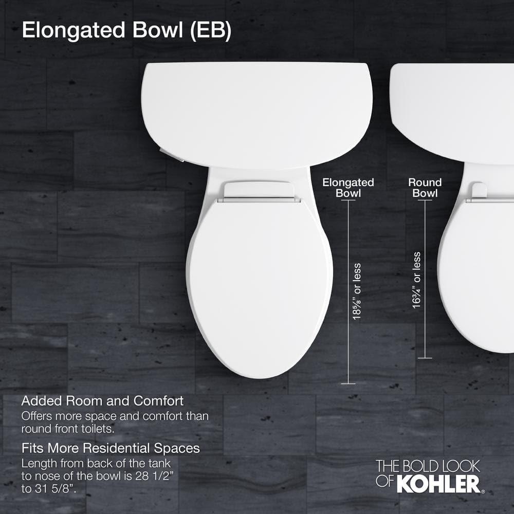 KOHLER Highline Classic Comfort Height 2piece 10 GPF Single Flush Elongated Toilet in White Seat Not Included