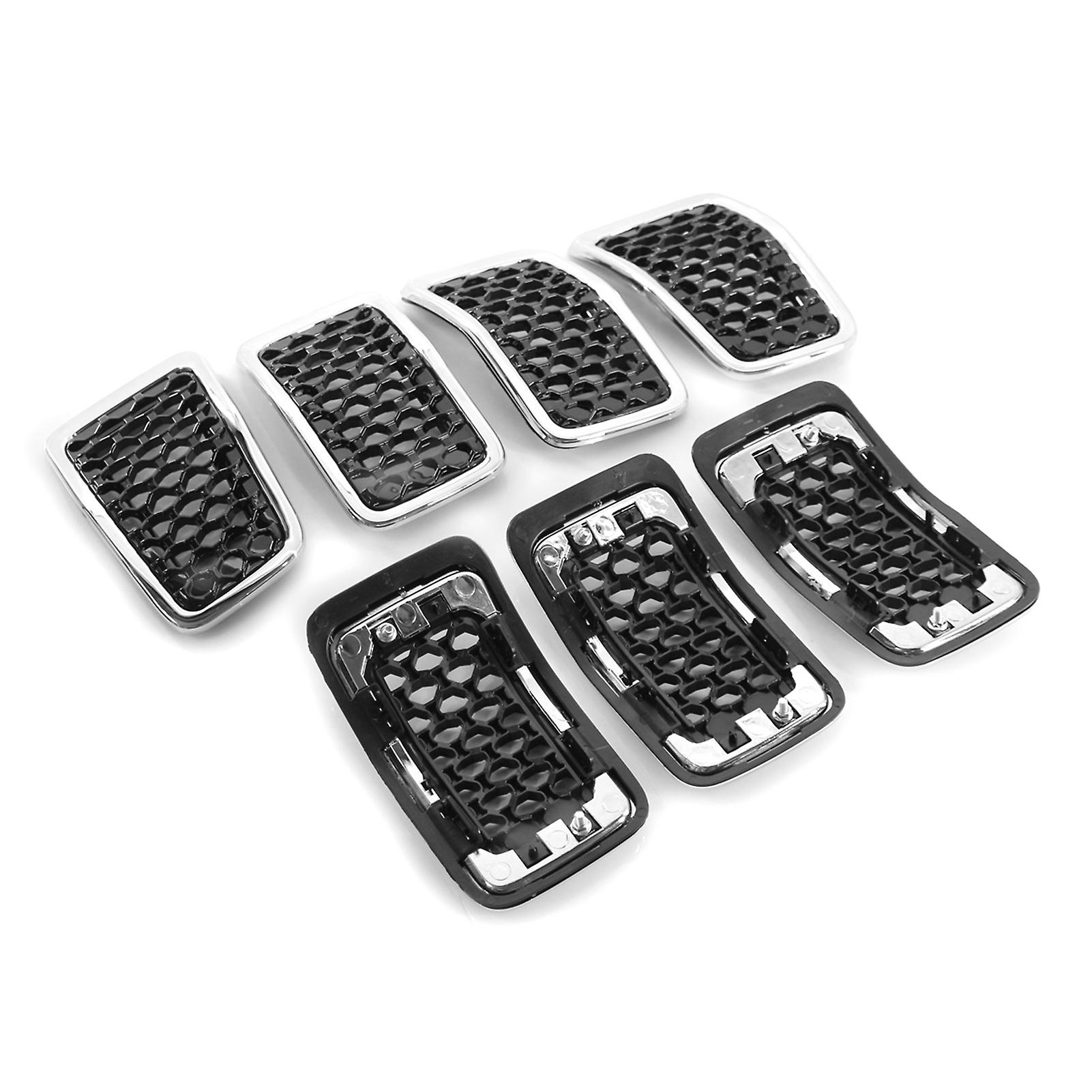 Multicolor Upgrated Grill Inserts Front Grille Inserts Electroplating Black Honeycomb Mesh Cover Accessories Replacement For Jeep Cherokee 2019 2020 2
