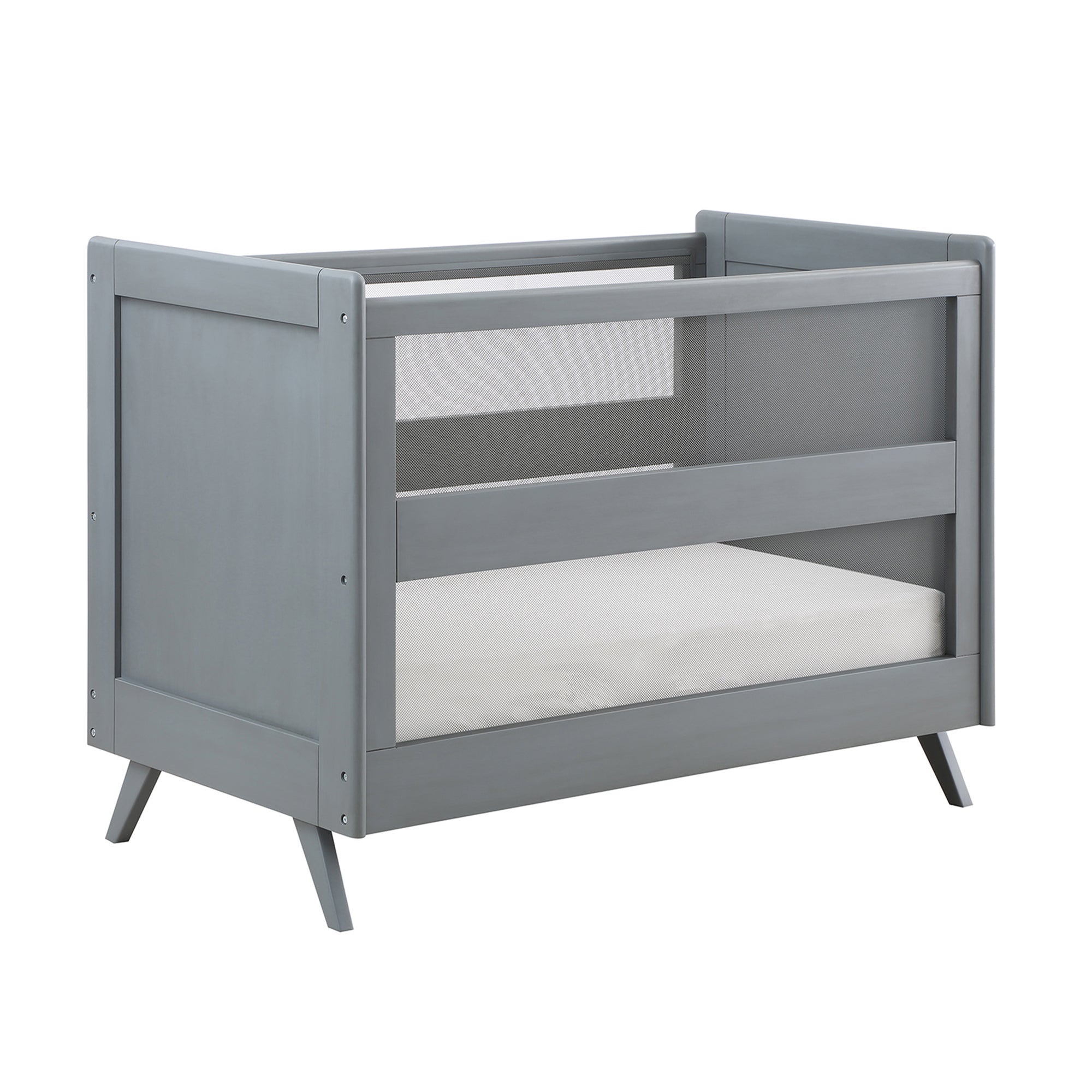 BreathableBaby Breathable Mesh 3-in-1 Convertible Crib – Gray