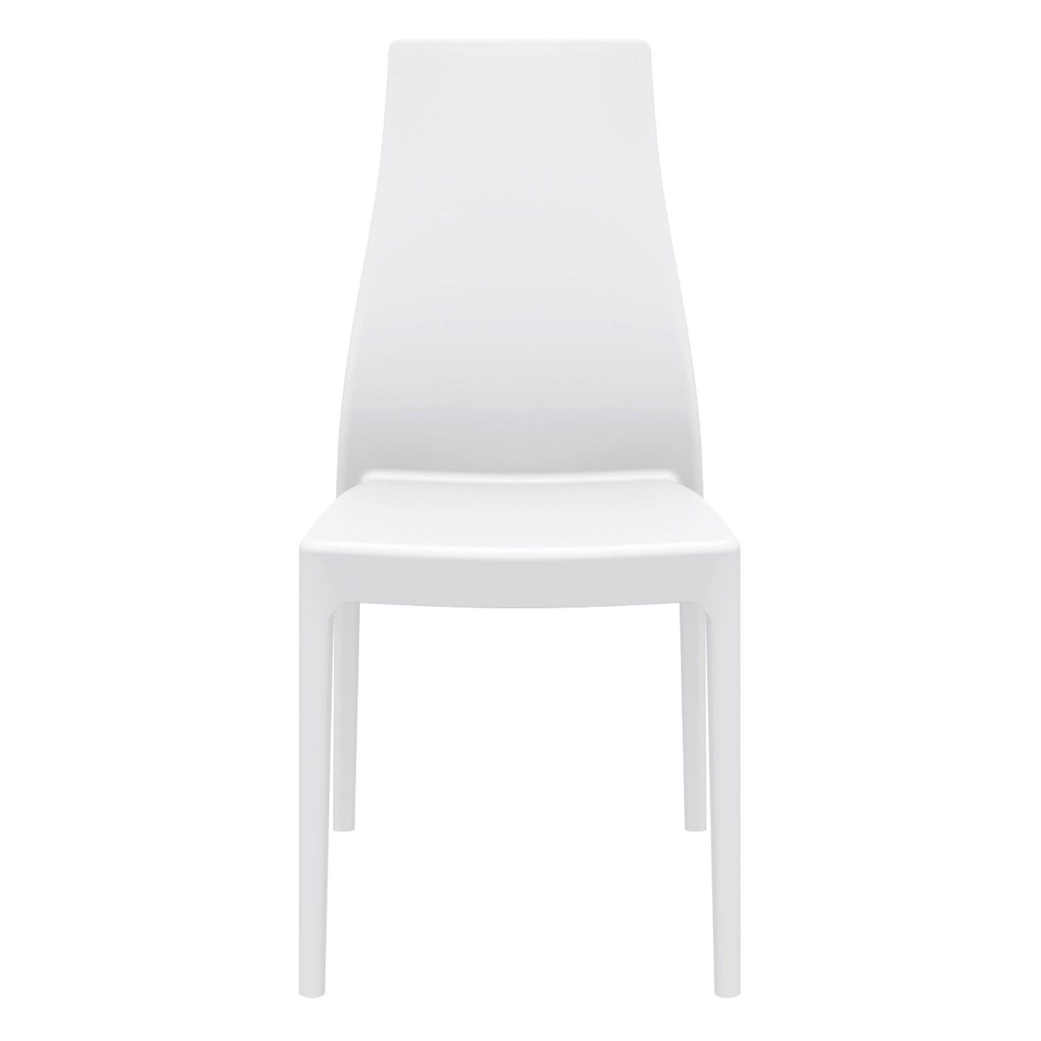 37 White Outdoor Patio Solid High Back Dining Chair