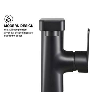 Zalerock Minimalist Single Handle Single Hole Bathroom Faucet in Matte Black WFMP003