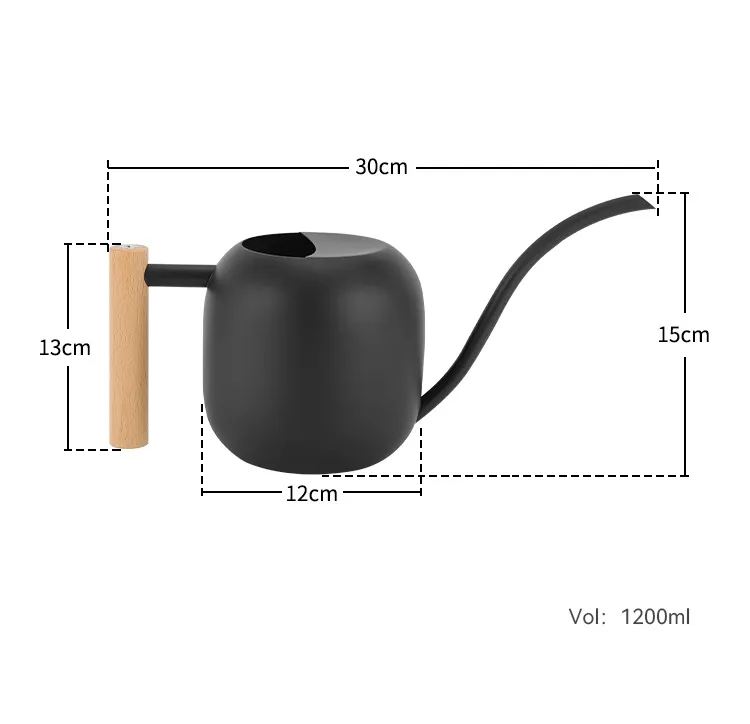 water can galvanized iron  high quality rust free solid black look watering can with customize design logo/