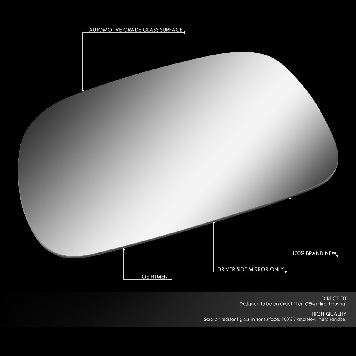 DNA Motoring SMP-005-L For 1996 to 2007 Chrysler Voyager Dodge Grand Caravan Left Side Door Rear View Mirror Glass Replacement Lens 97 98 99 00 01 02 03 04 05 06