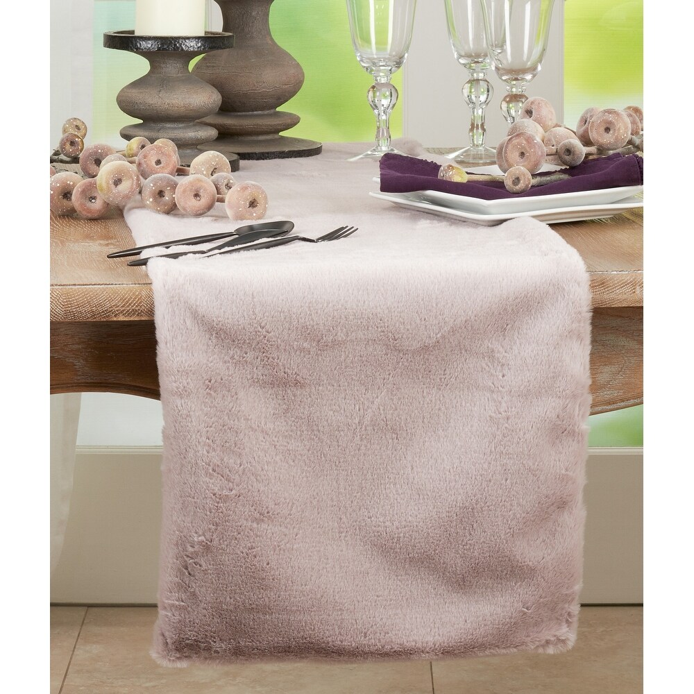 Table Runner With Faux Rabbit Fur Design