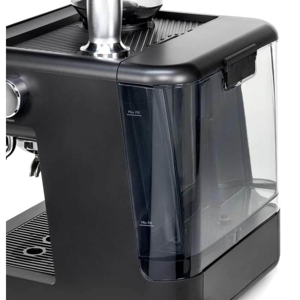 GE Profile 1 Cup Semi Automatic Espresso Machine in Black with Builtin Grinder Frother Frothing Pitcher and WiFi Connected