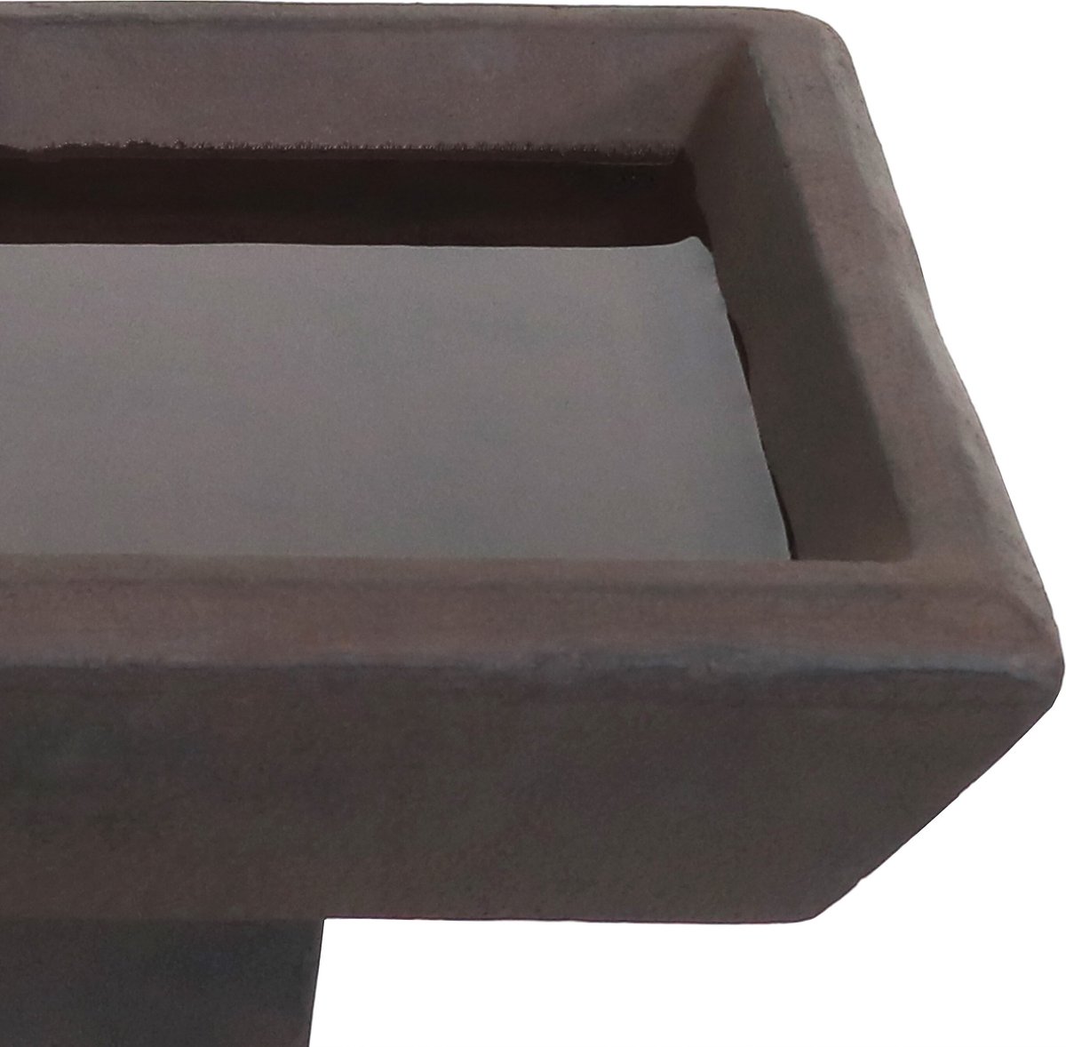 Sunnydaze Decor Simply Square Modern Reinforced Concrete Bird Bath