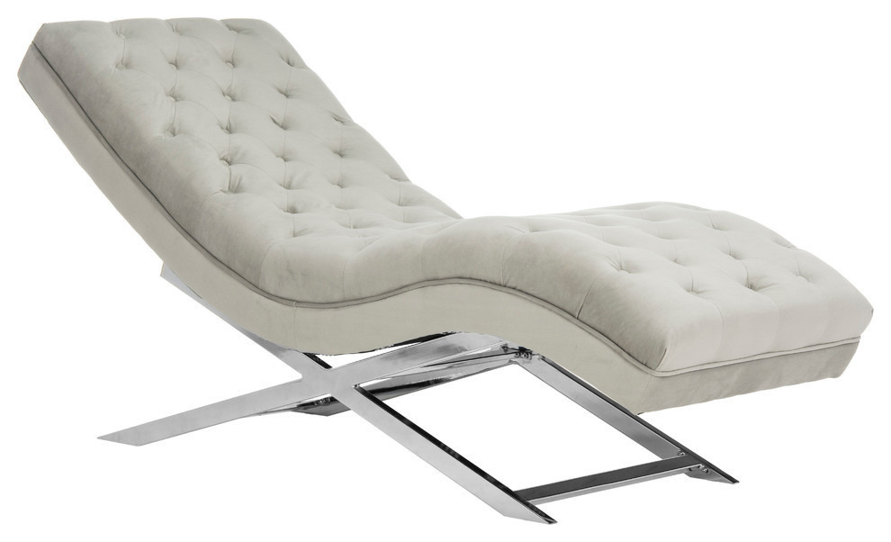 Monroe Chaise With Round Pillow   Contemporary   Indoor Chaise Lounge Chairs   by Safavieh  Houzz