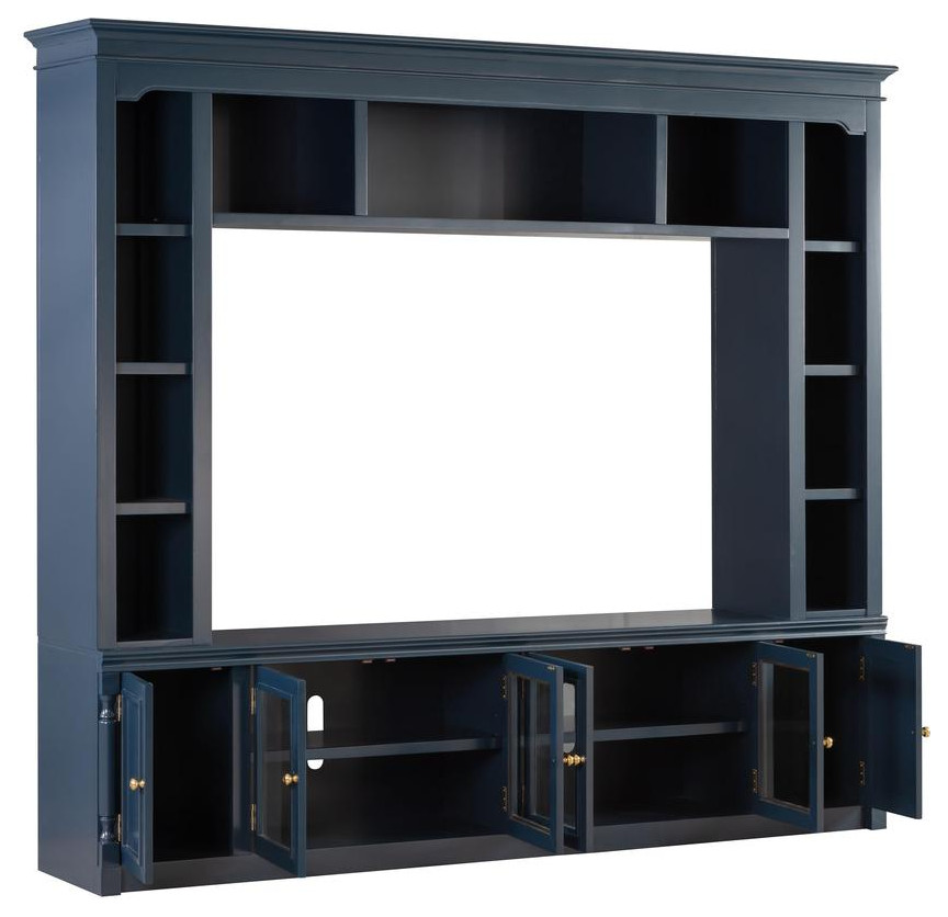 Virginia Blue Entertainment Center for TVs up to 75   Contemporary   Entertainment Centers And Tv Stands   by BisonOffice  Houzz