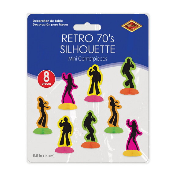 Beistle 56118 Retro 70's Silhouette Mini Centerpie...