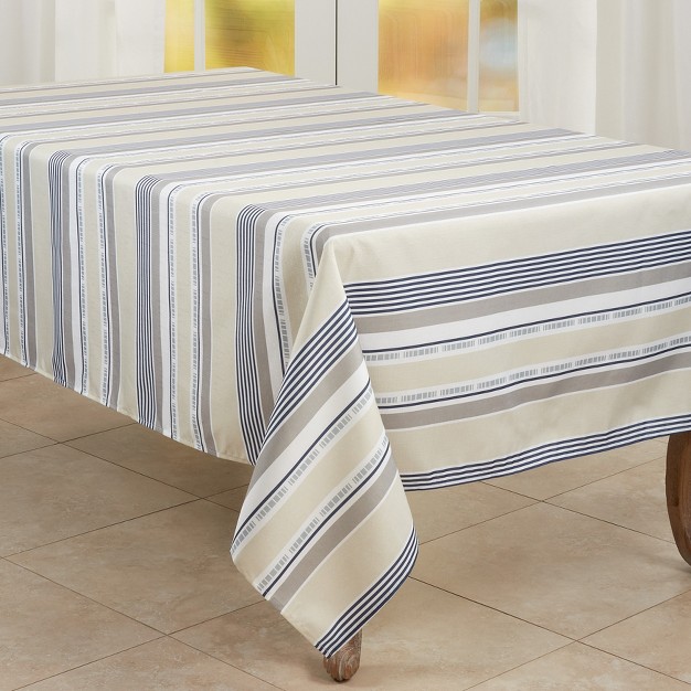 Saro Lifestyle Folksy Tablecloth With Striped Design