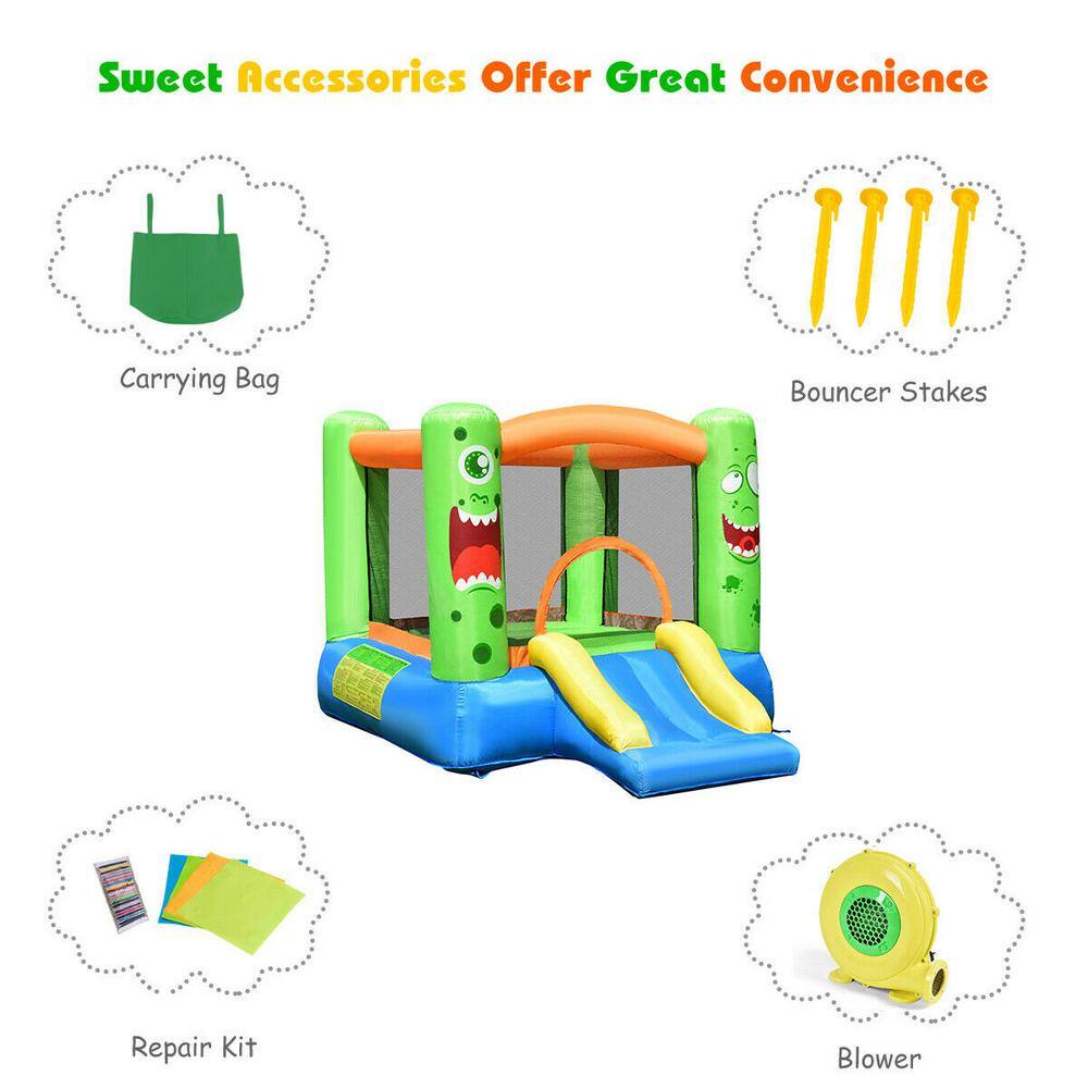 HONEY JOY 480-Watt Inflatable Bounce House Jumping Castle Kids Playhouse with Slider and Blower TOPB000157