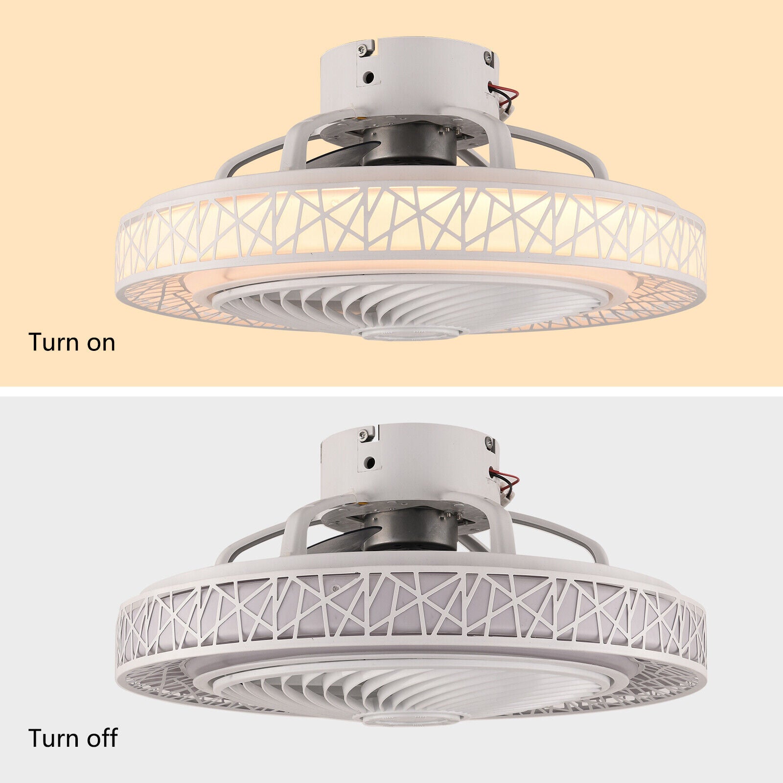 White Bird Nest Carved 23 Inch Ceiling Fan Light NiteCore Extreme LED Chandelier Modern Ceiling Fan Max.60W Dimmable LED Light Flush Mount Lamp NiteCore Extreme   LED Chandelier