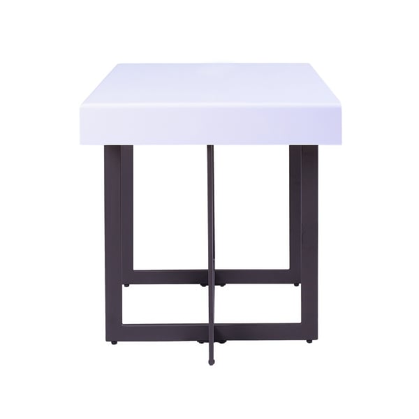 DH BASIC Modern White High Gloss Storage End Table by Denhour