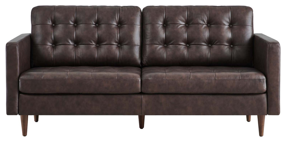 Exalt Tufted Vegan Leather Sofa   Midcentury   Sofas   by Modway  Houzz