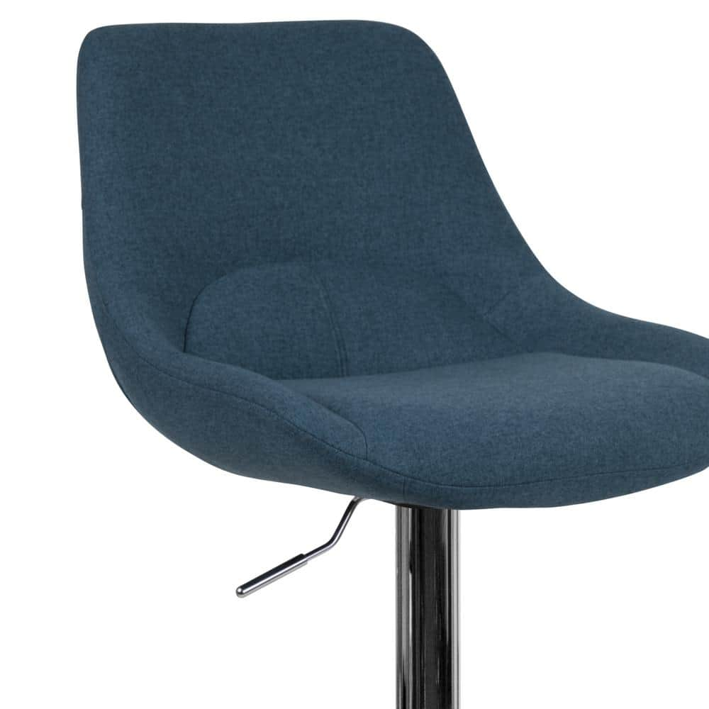 Carnegy Avenue 44.5 in. Blue Fabric Adjustable Bar Stool CGA-CH-442214-BL-HD