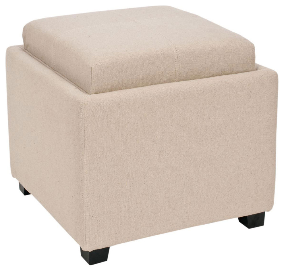 Sara Single Tray Ottoman Taupe/ Black   Modern   Footstools And Ottomans   by Virgil Stanis Design  Houzz