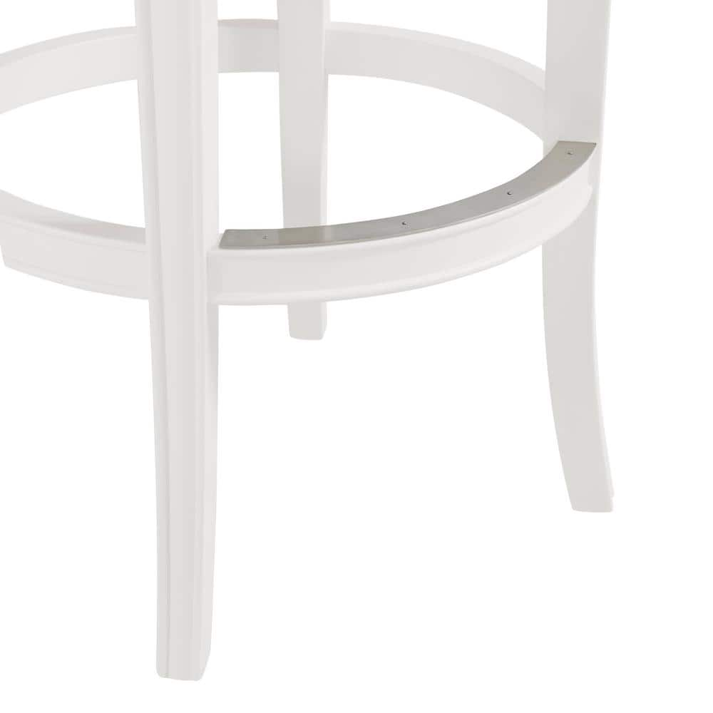 Alaterre Furniture Hanover White and Gray Swivel Bar Height Stool (2-Pack) with Cushioned Seat ANHN02PDCR2