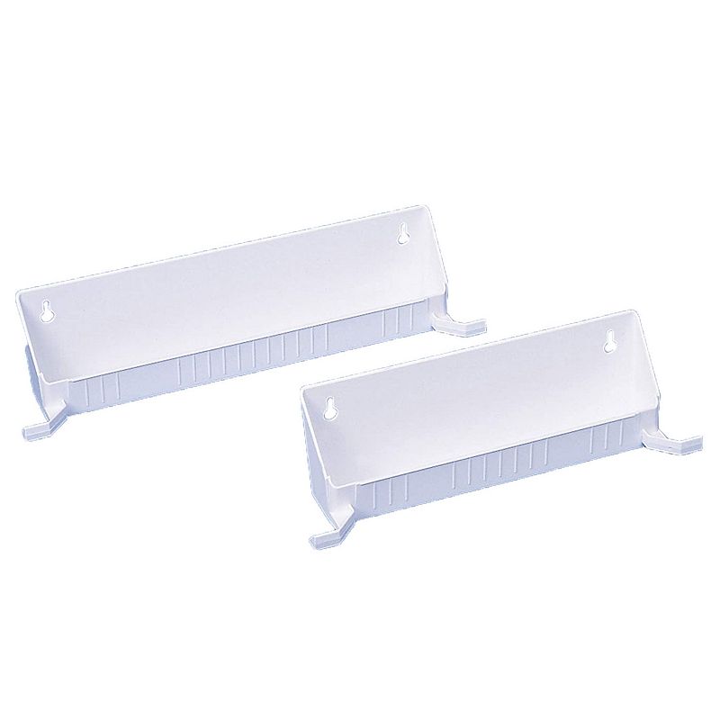 Rev-A-Shelf 14 Tip-Out Accessory Tray， Tab Stops， White， 2-Pack， 6562-14-11-52