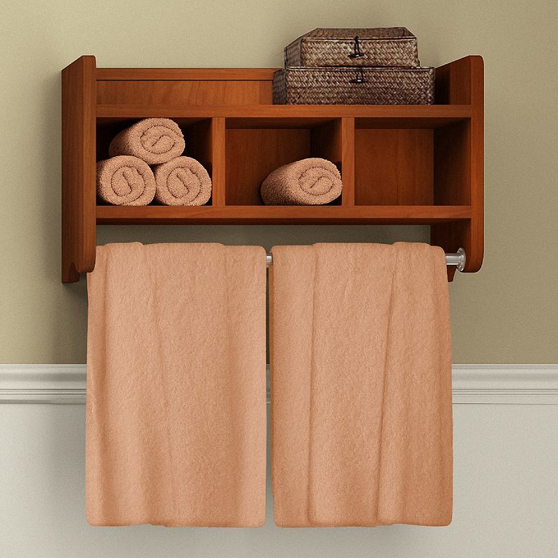 Bolton Bathroom Storage Cubby and Towel Bar Wall Shelf