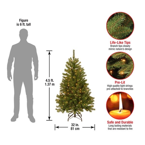 National Tree Company 4.5 ft. North Valley PreLit Spruce Christmas Tree