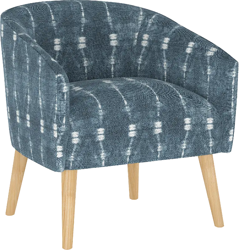 Deco Indigo Blue Ikat Accent Chair - Skyline Furniture