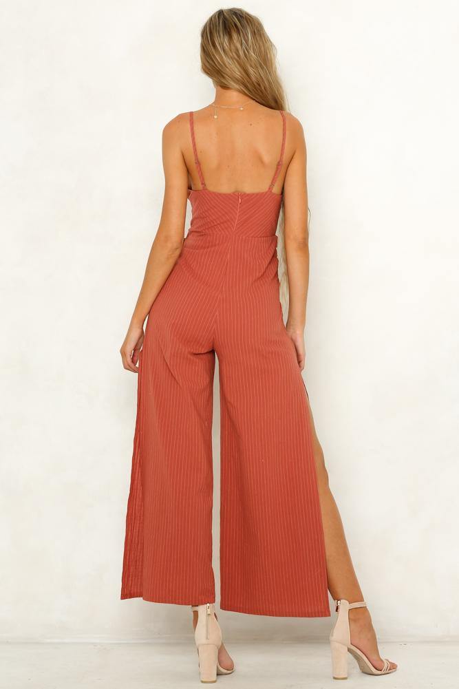 Hearts Are Wild Jumpsuit Brick