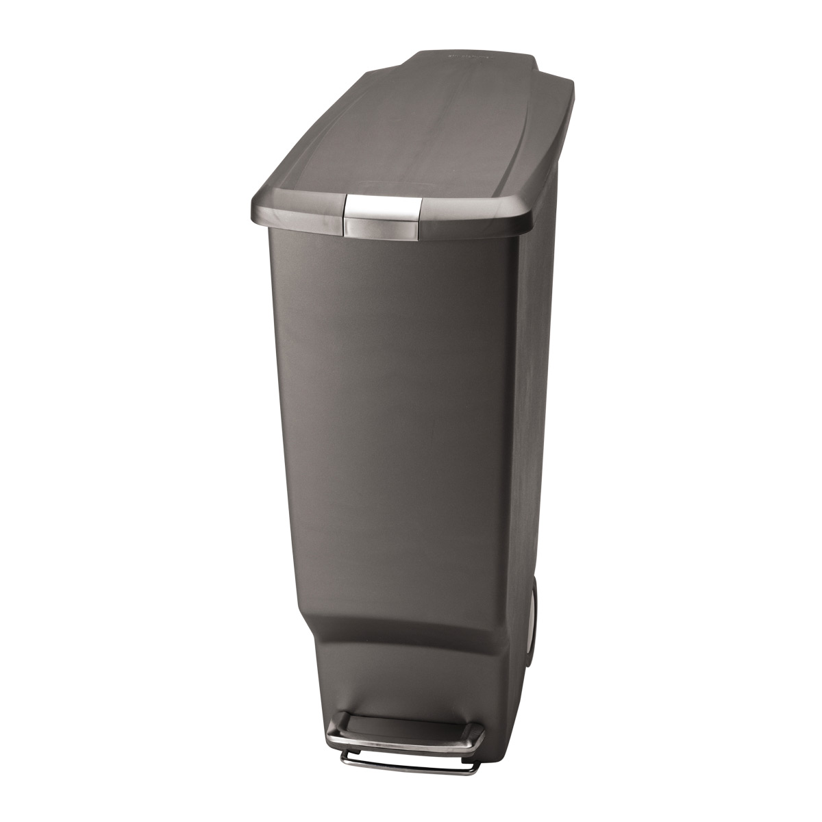 simplehuman Grey 10 gal Slim Plastic Step Trash Can